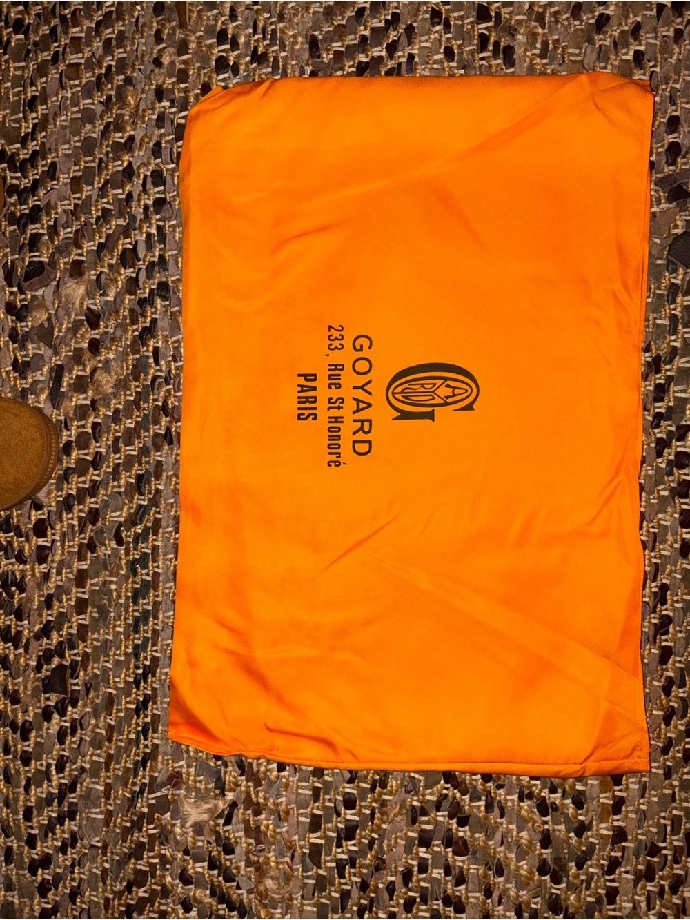 NWOT- Designer- like Bright Orange Logo Dust bag for tote bag